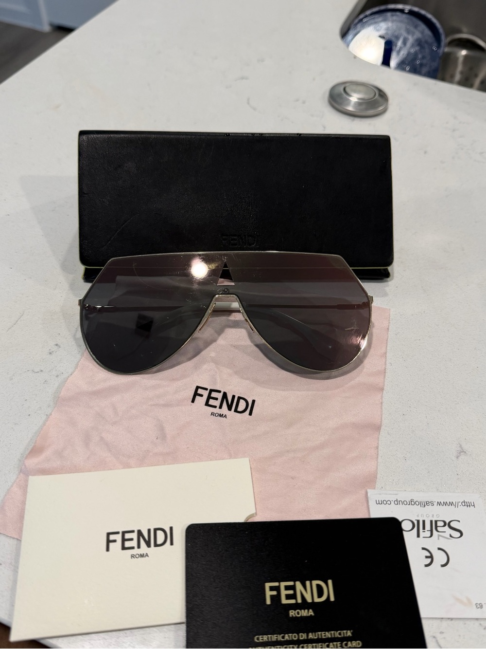 Fendi Oversized Shield Sunglasses in Pink Gradient FF0193